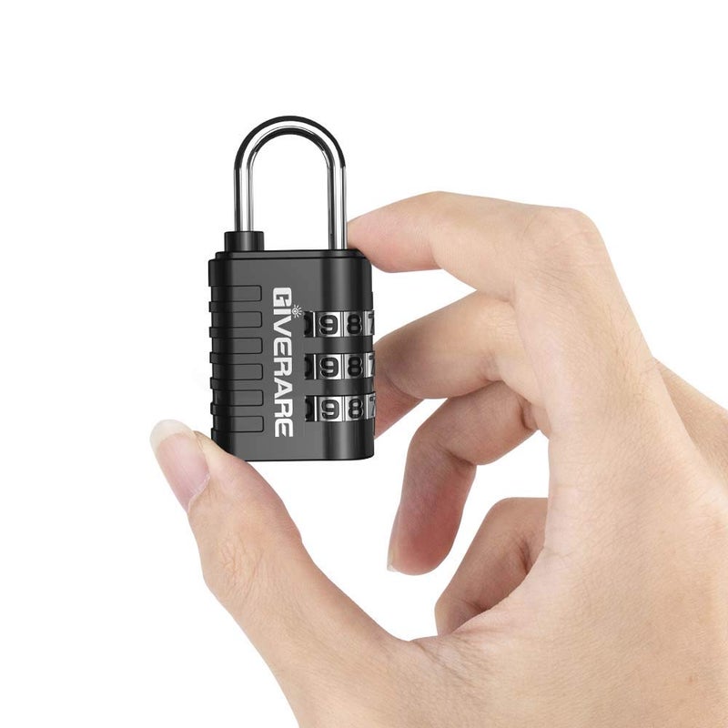 GIVERARE 8 Pack Combination Lock, 3-Digit Padlock Keyless, Resettable Luggage Locks for Backpack, Gym & School & Employee Locker, Weatherproof Travel Lock for Fence, Backyard Gate, Hasp, Case-Black - Image 4